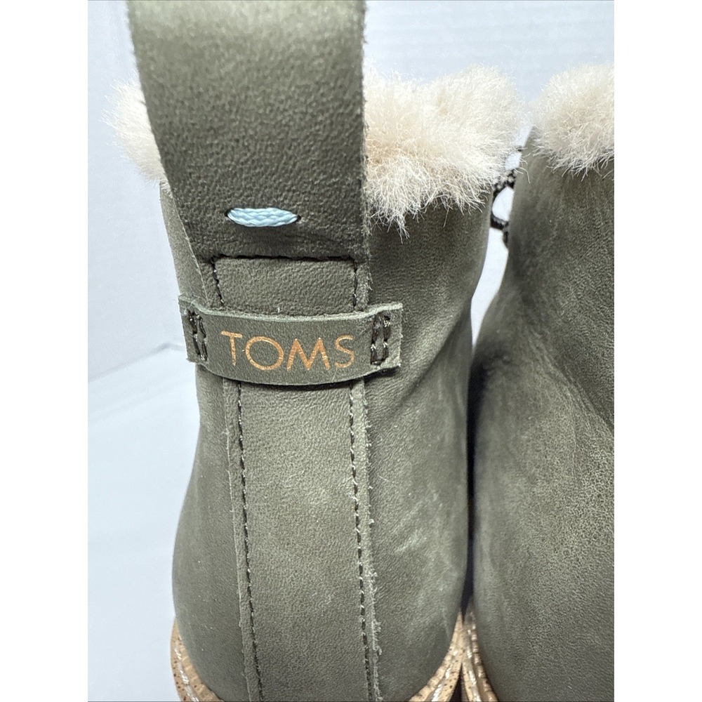 TOMS Melrose Womens Green Olive, Leather, Ankle Boots Size 7.5 - Picture 14 of 16
